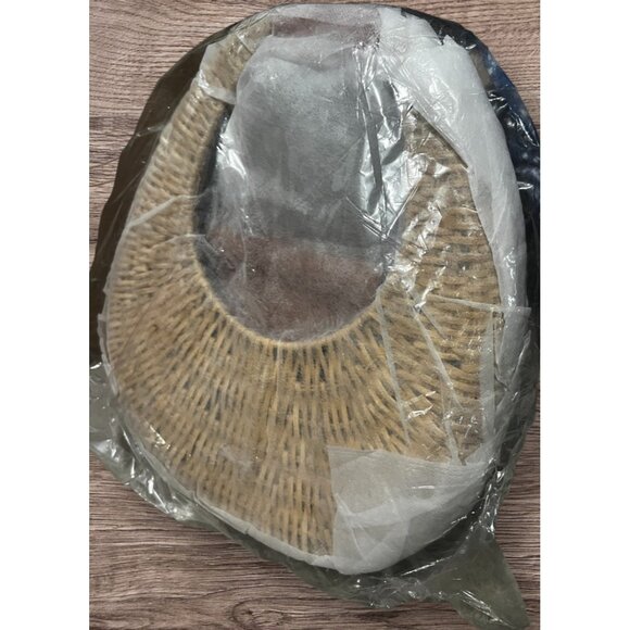 RAMLA New Ocean Rattan and Vegan Leather Bag Round Handle Purse - Picture 9 of 9